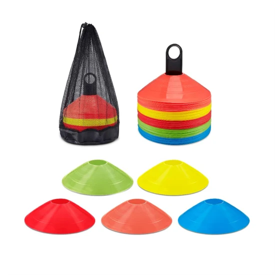 Equipments Colourful Soccer Agility Cones Soccer Disc Field Marking Coaching Training Agility Training Boundary Marking Durable Soft Marker Cones with Rack