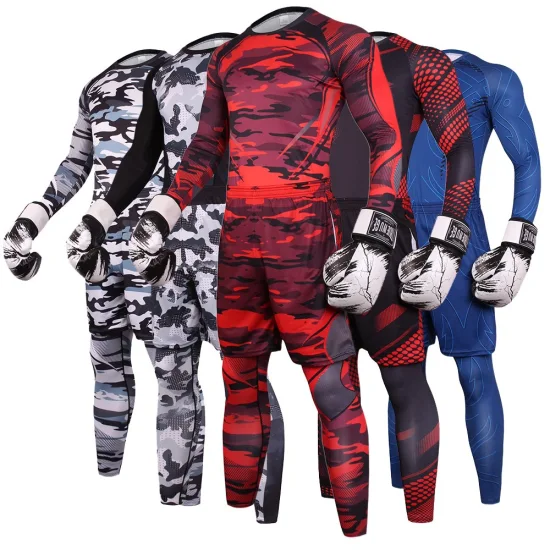 Custom Mens Boxing Long Training Suits Fit Gym Clothes Fitness Sportswear Set