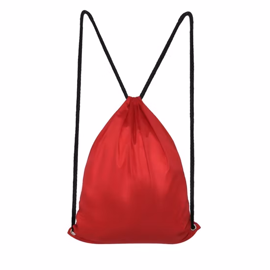 Promotional Fashionable Recycled Custom 210d Polyester Fabric Backpack School Drawstring Gym Bag
