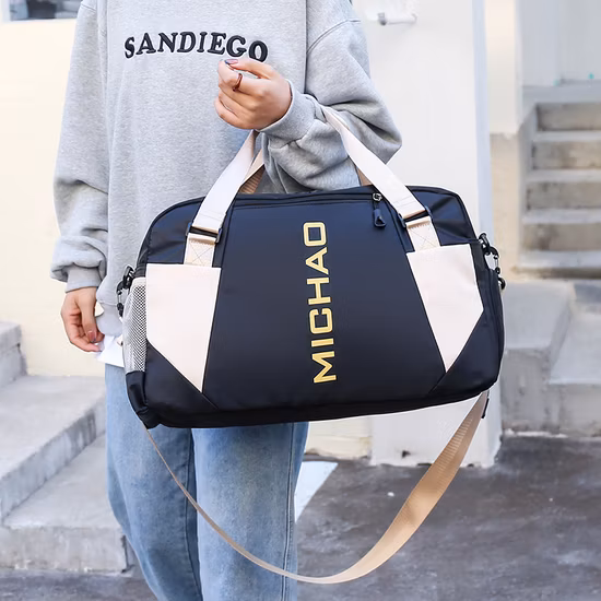 Custom Gym Bag with Logo Women Men Training Black Workout Sport Bags for Gym Duffel